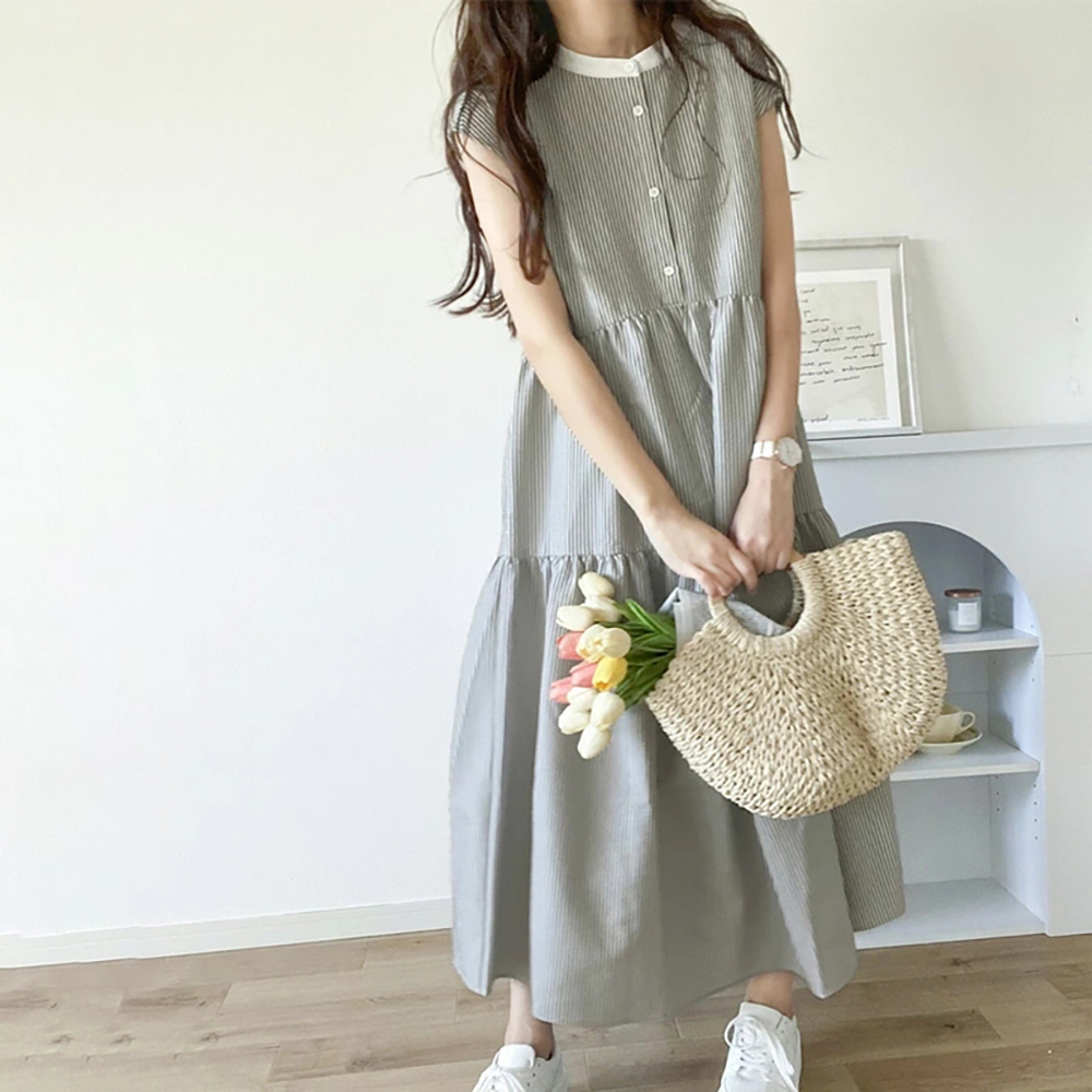 [EF076]아이리 스트라이프 롱원피스