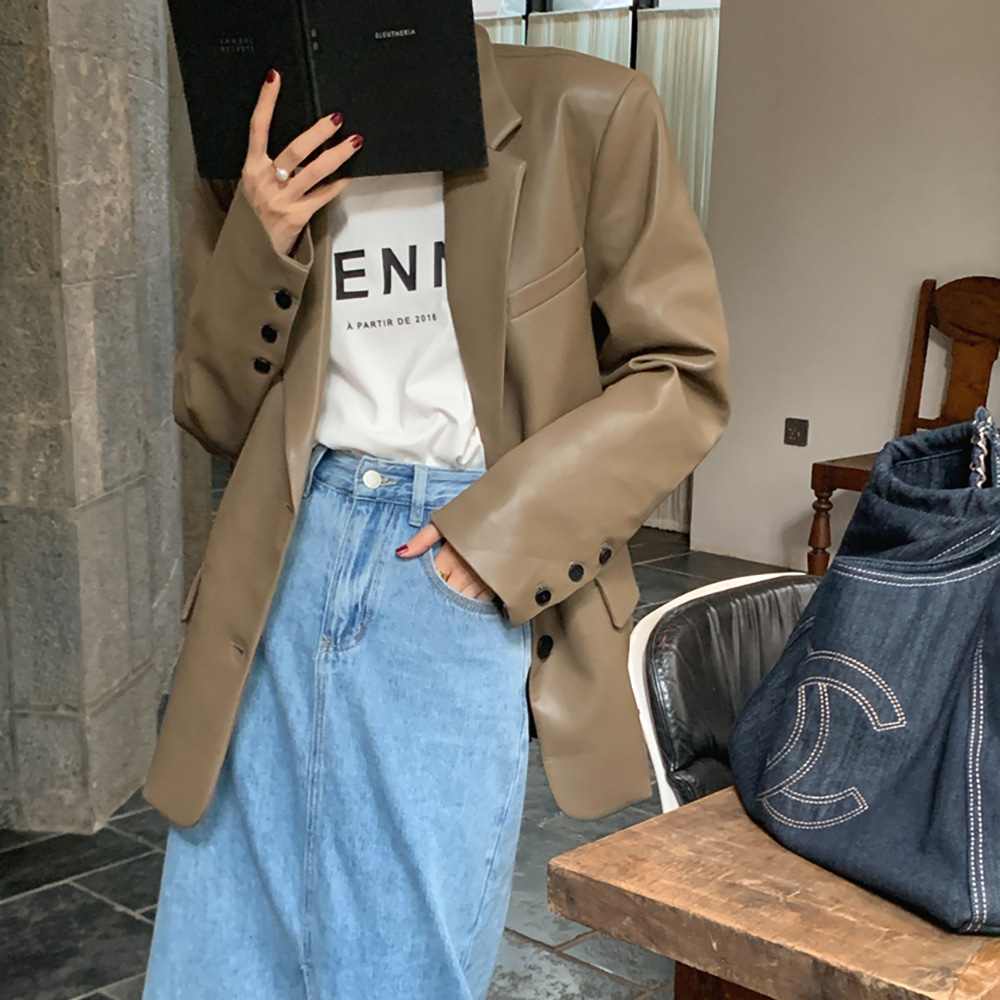 [EF167]라콤 루즈핏 레더자켓