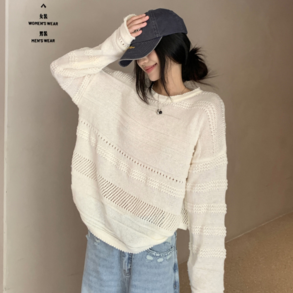 [EF178]비마인 펀칭 라운드넥 니트