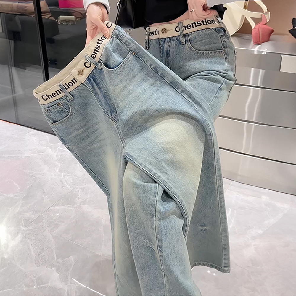 [EF218]드롭 워싱 신축 데님팬츠