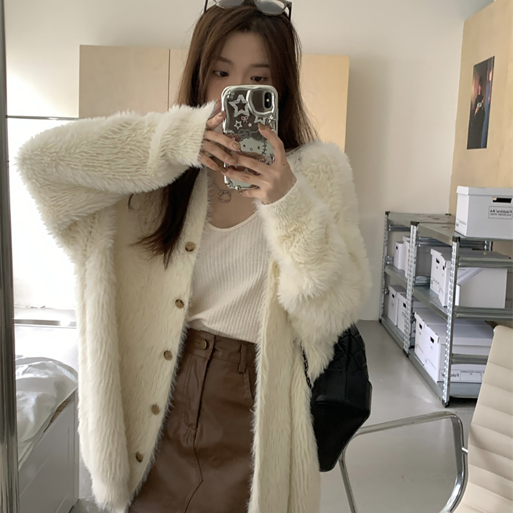 [EF243]러블 루즈핏 앙고라 가디건