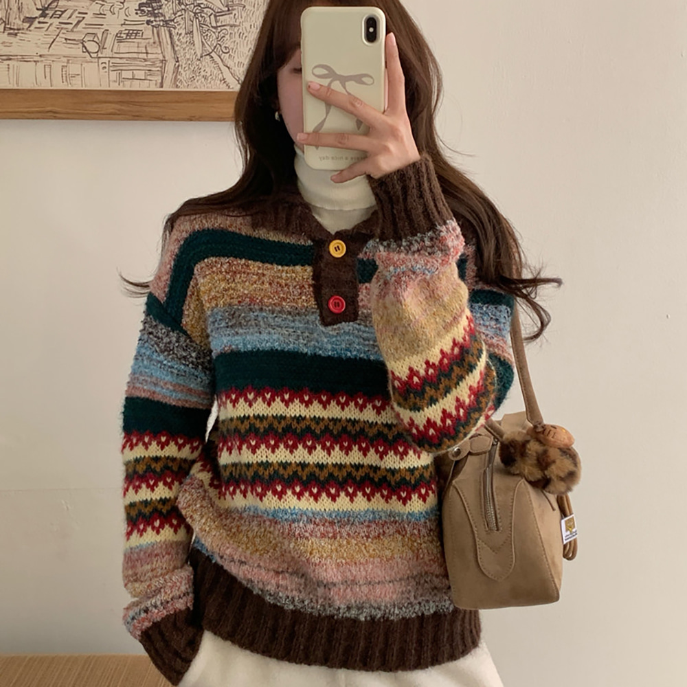 [EF252]스텔 빈티지 카라 니트