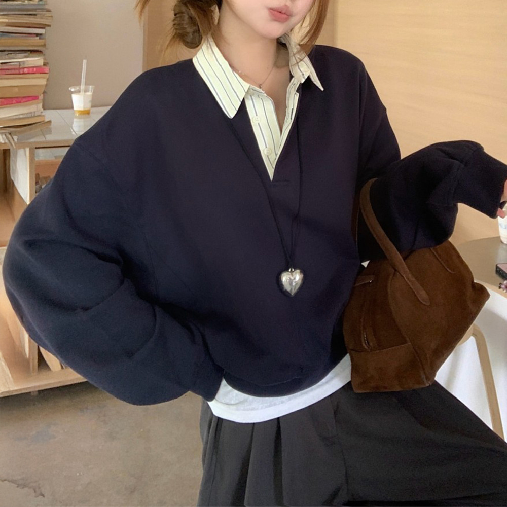 [EF253]아이비 페이크 셔츠인 맨투맨