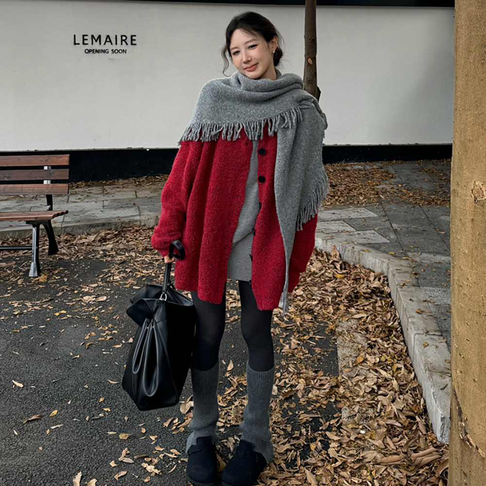 [EF280]컬랩 보카시 부클 가디건