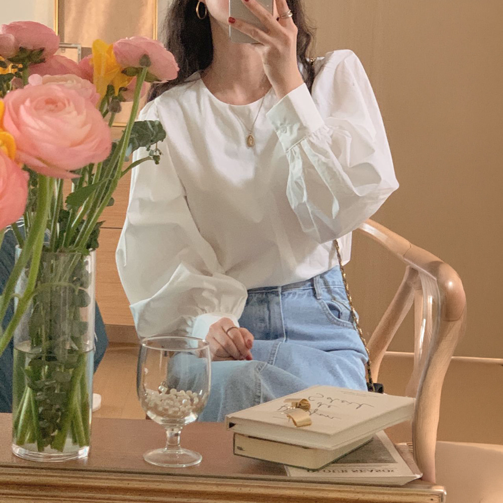 [EF358]프랑 퍼프소매 블라우스