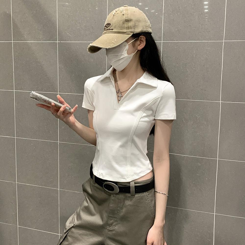 [EF381]코지 슬림핏 카라 반팔티셔츠