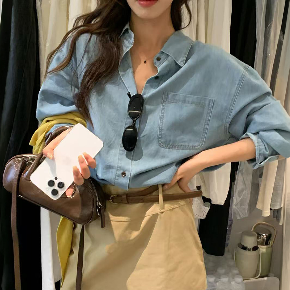 [EF399]리리아 캐주얼 데님 셔츠