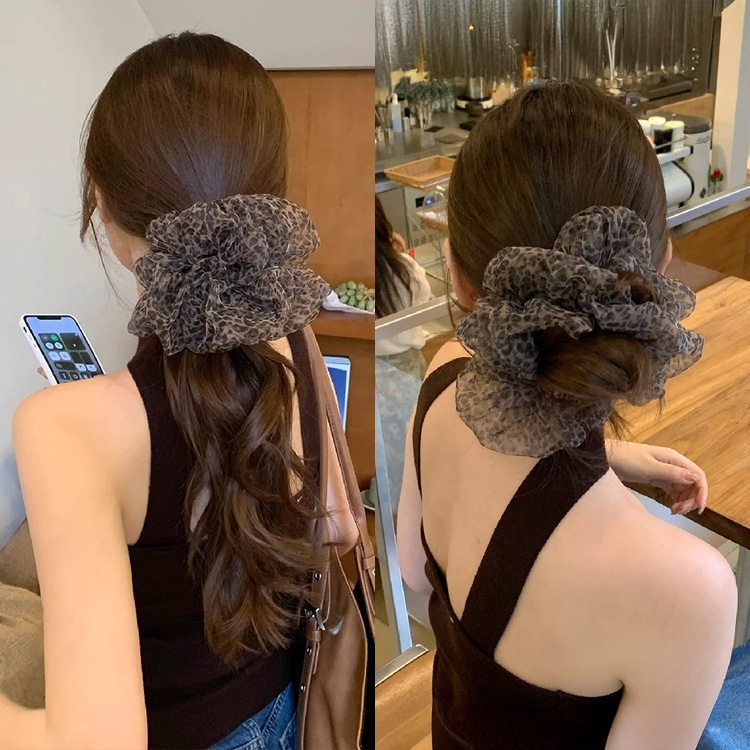 [EF402]레오파드 시스루 슈슈 스크런치