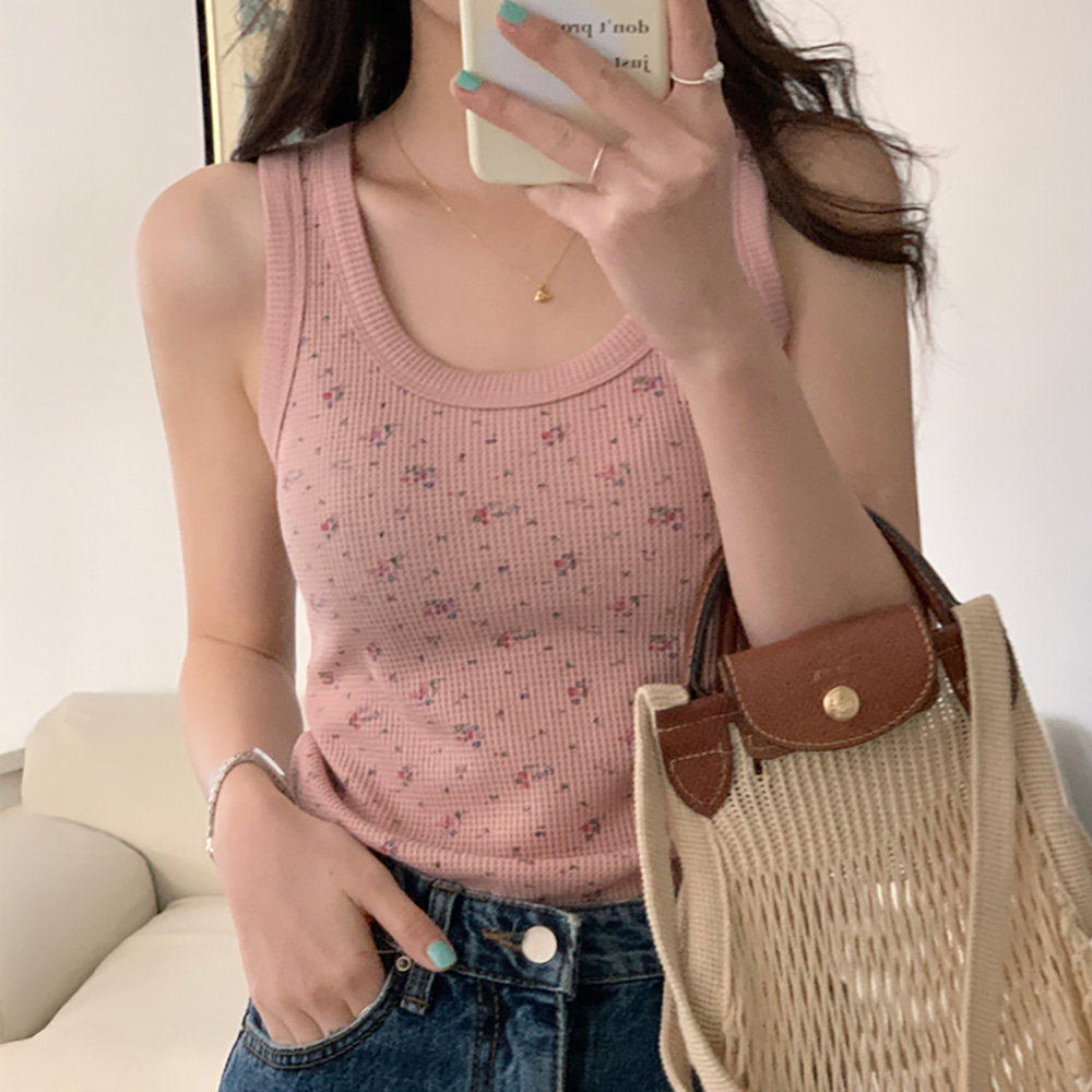 [EF409]포엠 플라워&무지 기본 나시티