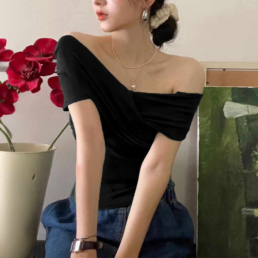 [EF423]로미스 오프숄더 반팔 티셔츠